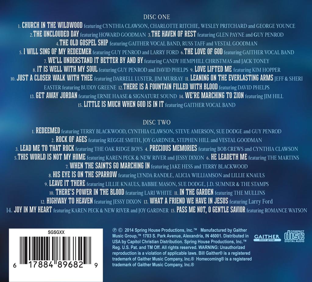Bill Gaither - 30 Favorite Homecoming Hymns CD