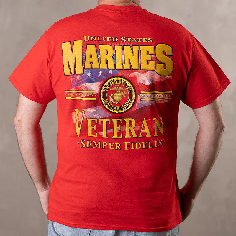 Marines Veteran Star Red Tee