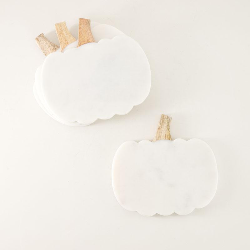 Marble Pumpkin Coasters Set Of 4