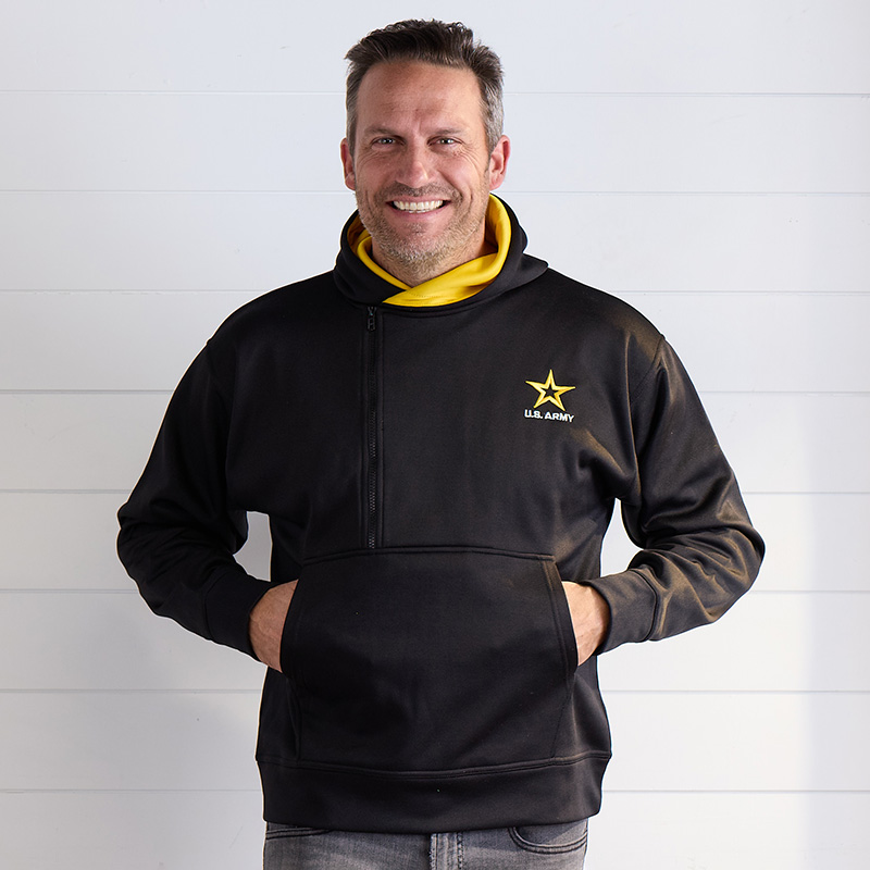 Army Half Zip Black Jacket