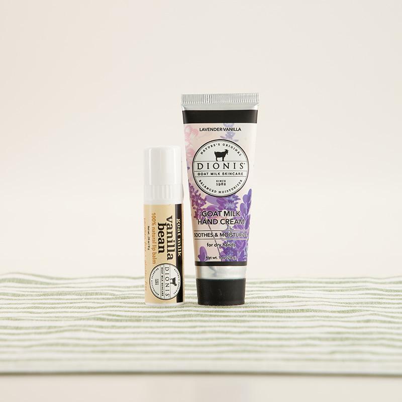 Dionis&reg; 2 Pack Lavender Vanilla Hand and Lip Set