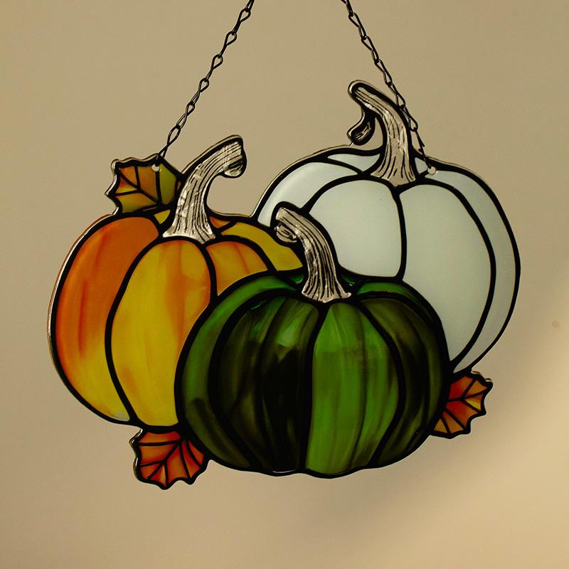 Glass Pumpkins Wall Hanging