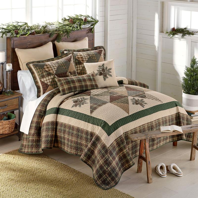 Donna Sharp Pine Star 3 Piece Cotton King Quilt Set