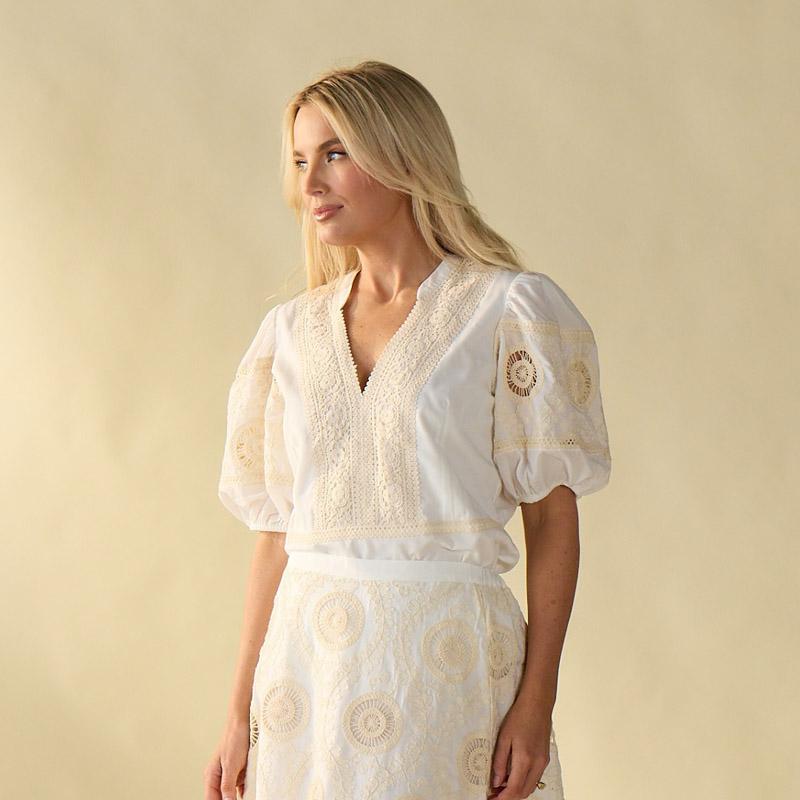 Puff Sleeve Ivory Top