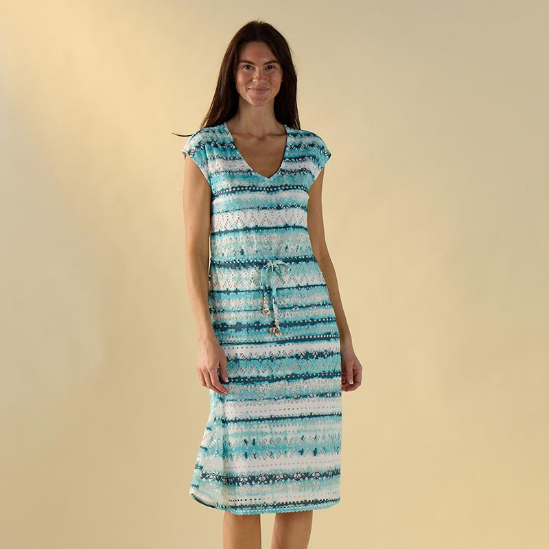 Ocean Print Crochet Dress 7 Ocean Print Crochet Dress