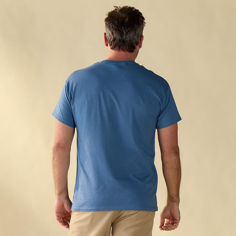 Navy Gold Emblem and Flag Blue Tee