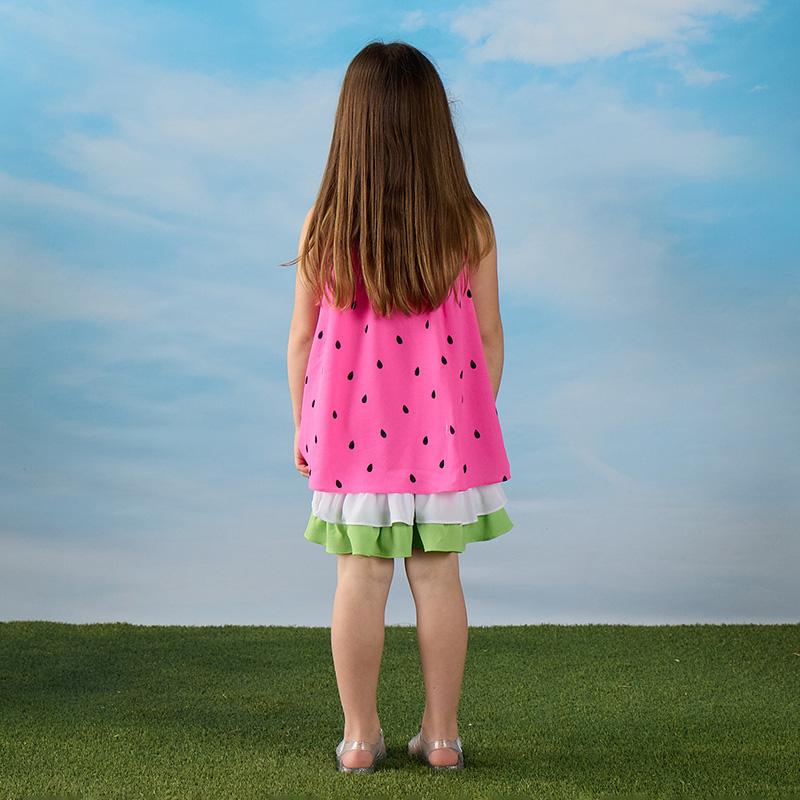 Toddler Woven Watermelon Ruffle Dress