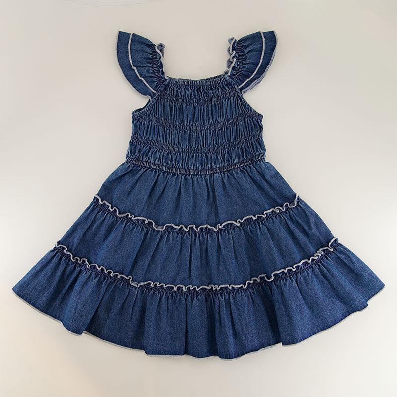 Toddler Blue Denim Tier Dress