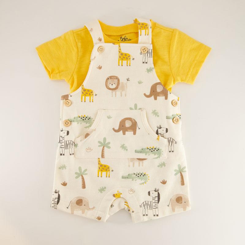 Infant Knit Animal Print Shortall Set