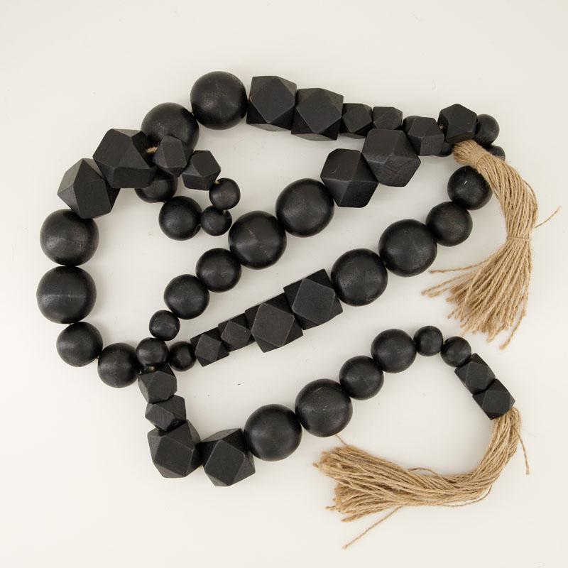 Black Wood Bead Garland