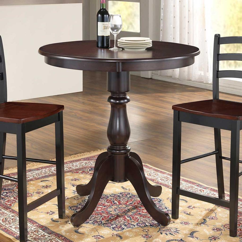 Bella 36" Round Top Bar Height Dining Table