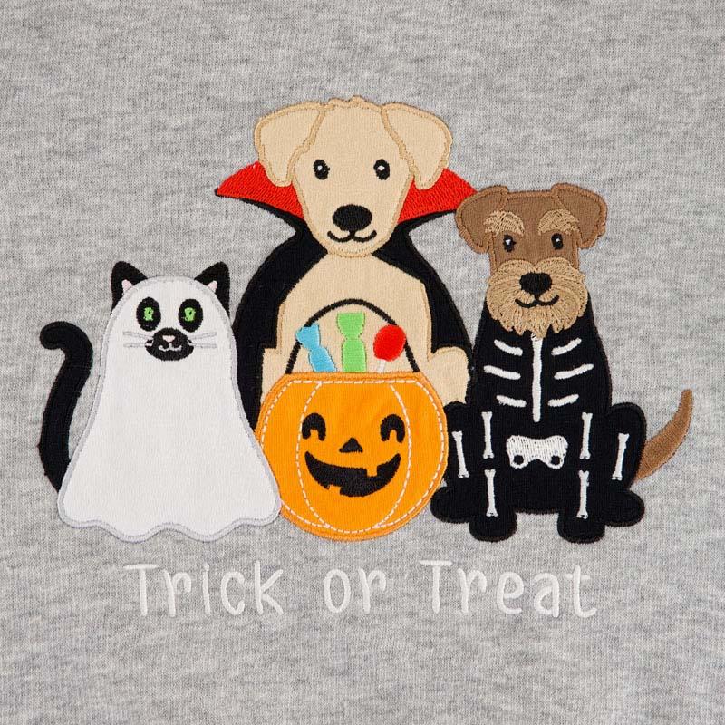 Trick or Treat Dog Gray Sweatshirt
