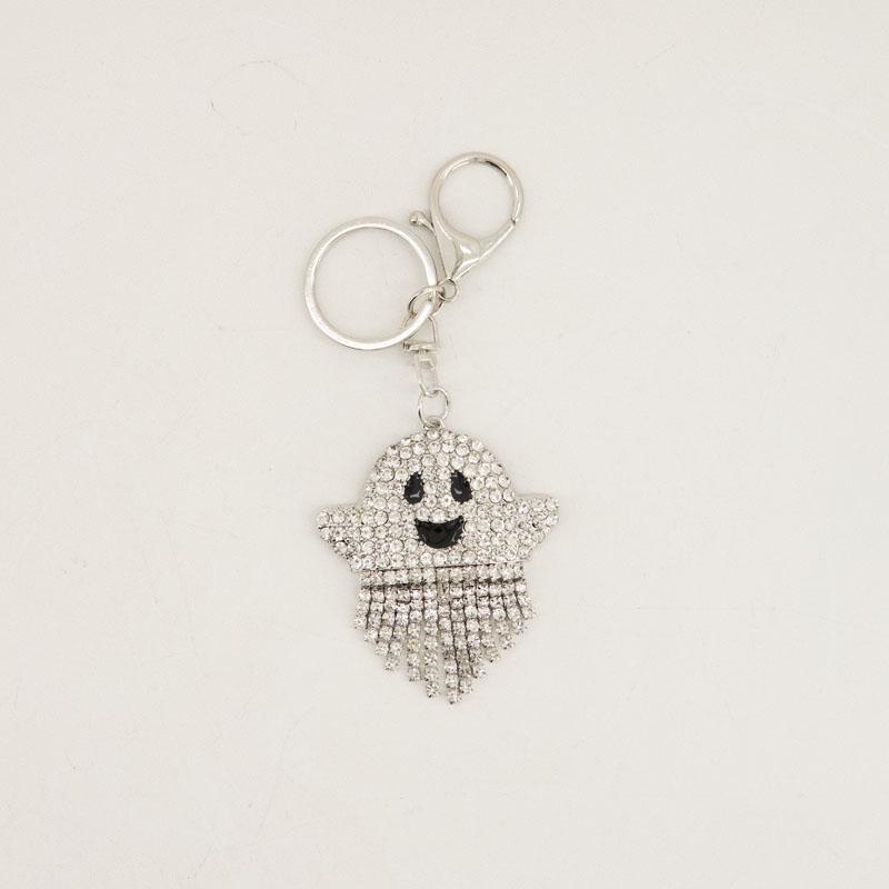 Silver Bling Ghost Fringe Keychain