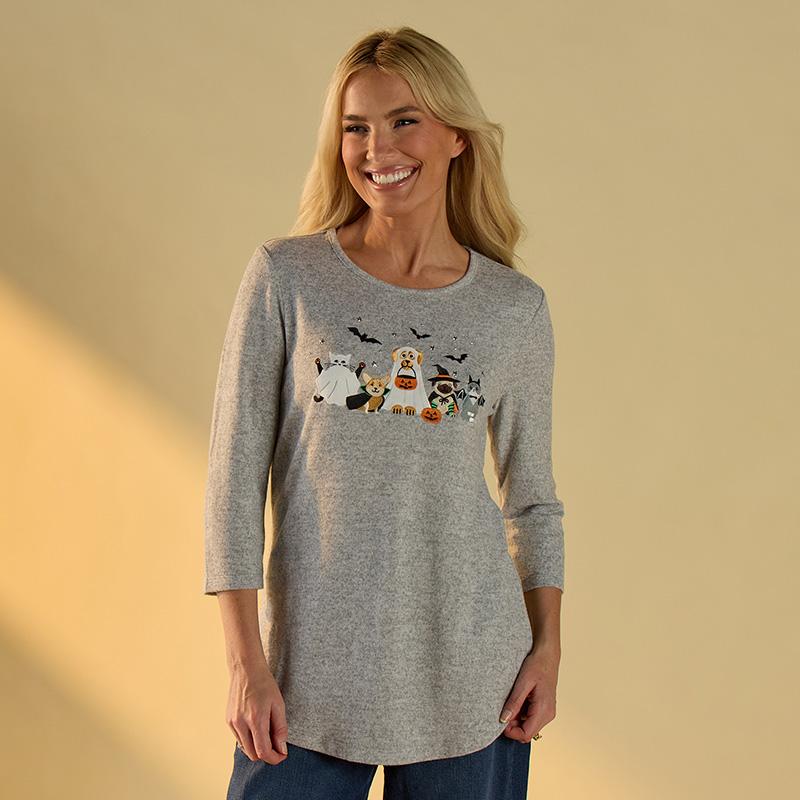 Ghost Dogs Gray Hacci Top