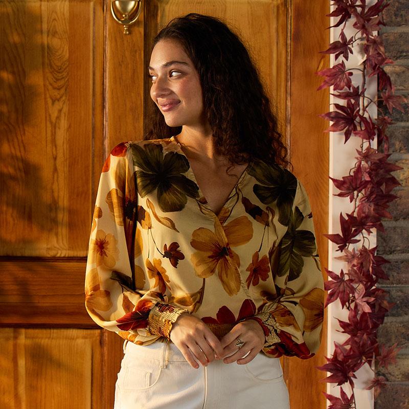 Floral Faux Wrap Top