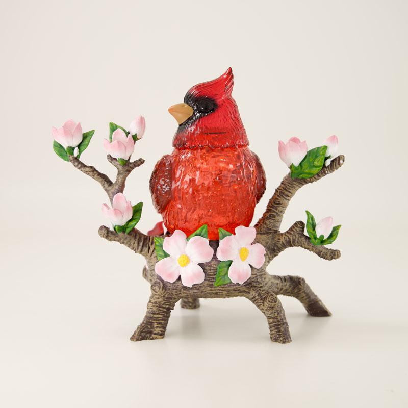 Cardinal on Branch Glitter Globe
