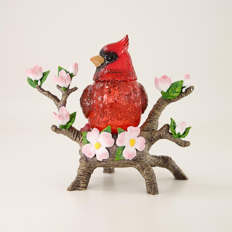 Cardinal on Branch Glitter Globe
