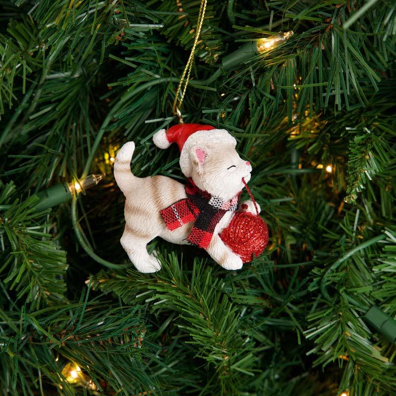 Cat with Yarn Ornament 10 Cat with Yarn Ornament