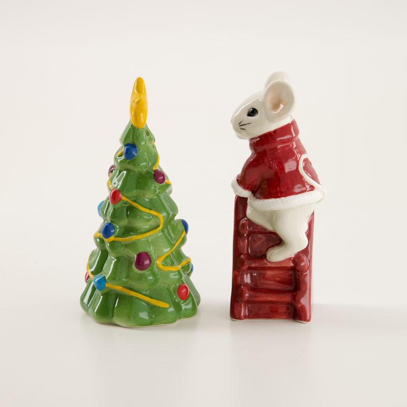 Christmas Tree and Mouse Salt and Pepper Set