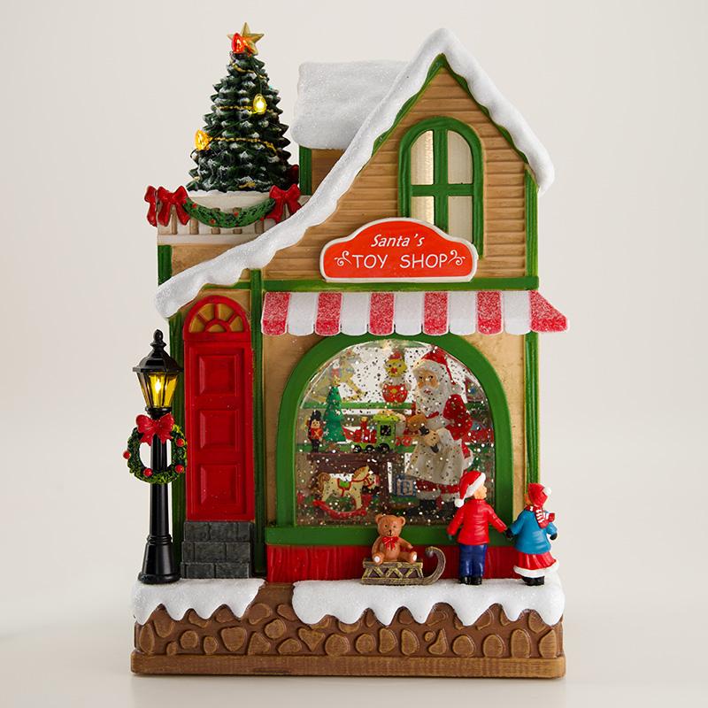 Musical Santa's Shop Glitter Globe 8 Musical Santa's Shop Glitter Globe