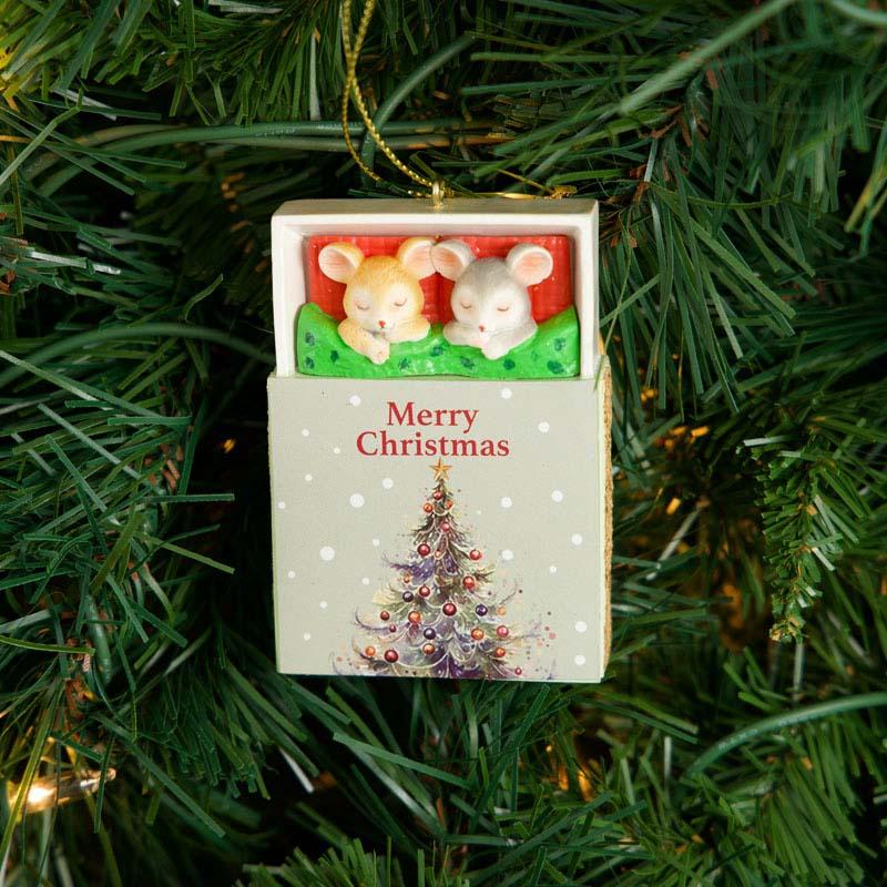 Mice in Matchbox Ornament 4 Mice in Matchbox Ornament