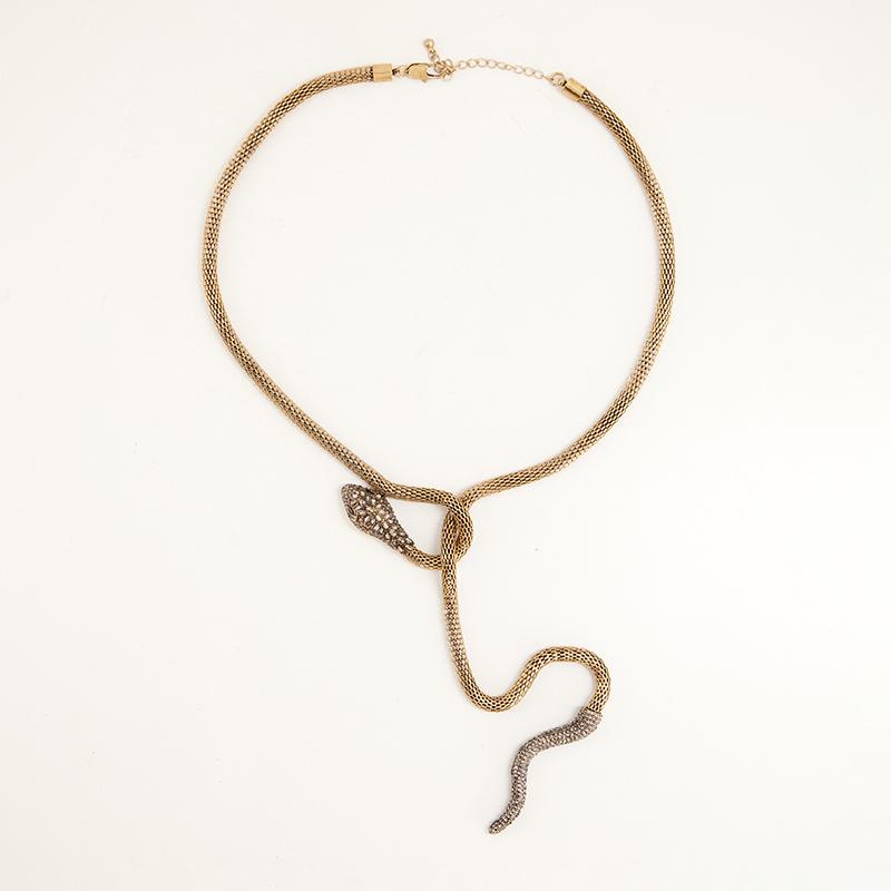 Bling Snake Necklace - Gold