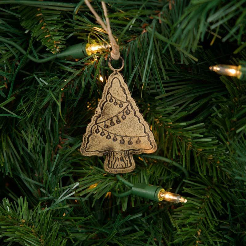 Gold Metal Christmas Tree Ornament 1 Gold Metal Christmas Tree Ornament