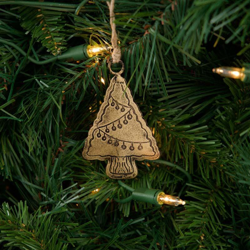 Gold Metal Christmas Tree Ornament 2 Gold Metal Christmas Tree Ornament