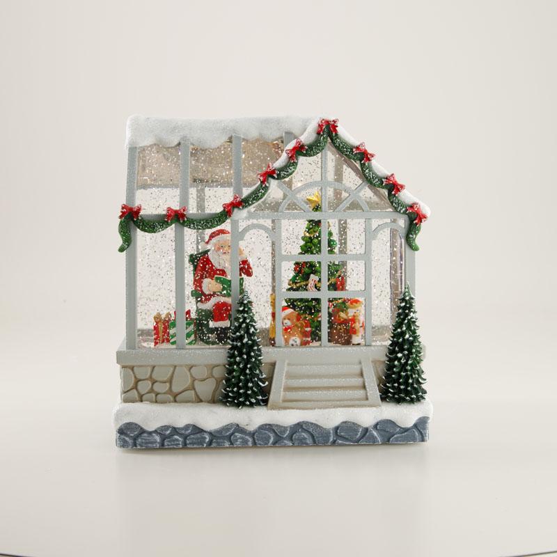 Christmas House Glitter Globe