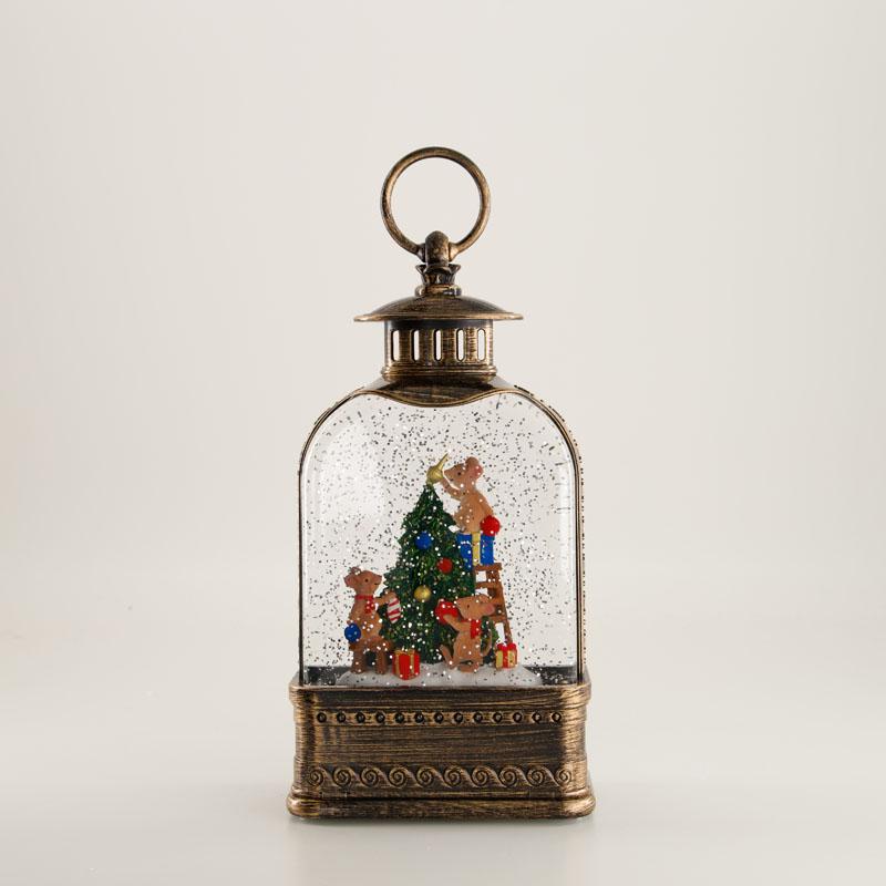 Christmas Tree with Mice Glitter Globe