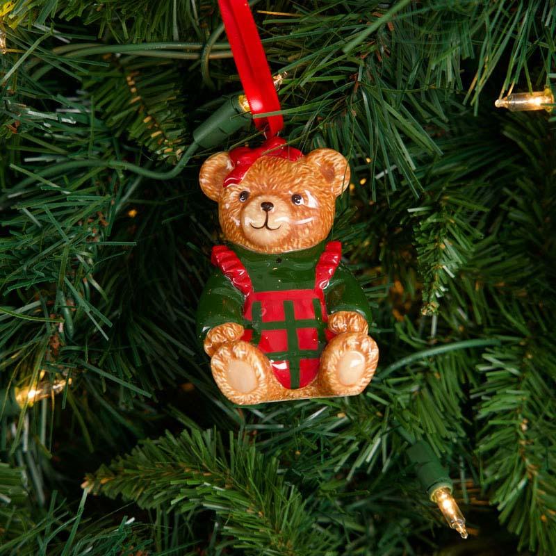 Ceramic Girl Teddy Bear Ornament