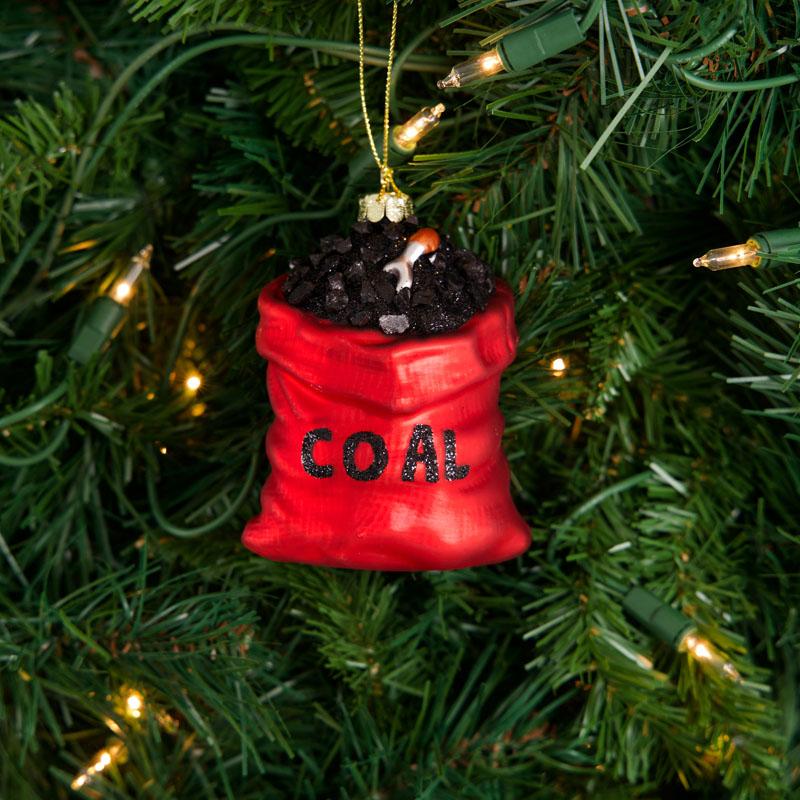 Glass Sack of Coal Ornament