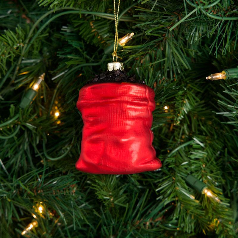 Glass Sack of Coal Ornament 3 Glass Sack of Coal Ornament