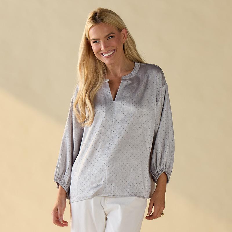 Silver Blouse with All-Over Studs