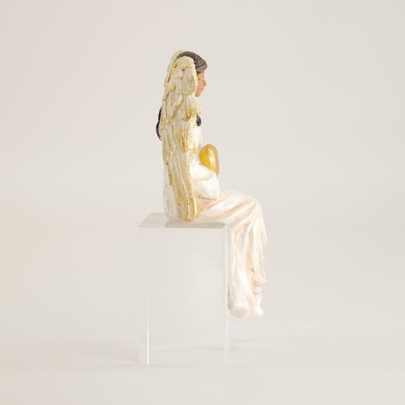 African American Christmas Angel with Heart Sitter