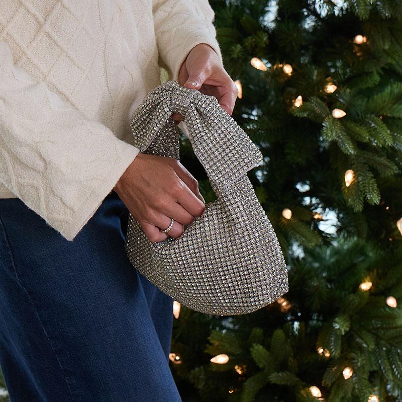 Silver Bling Bow Bag
