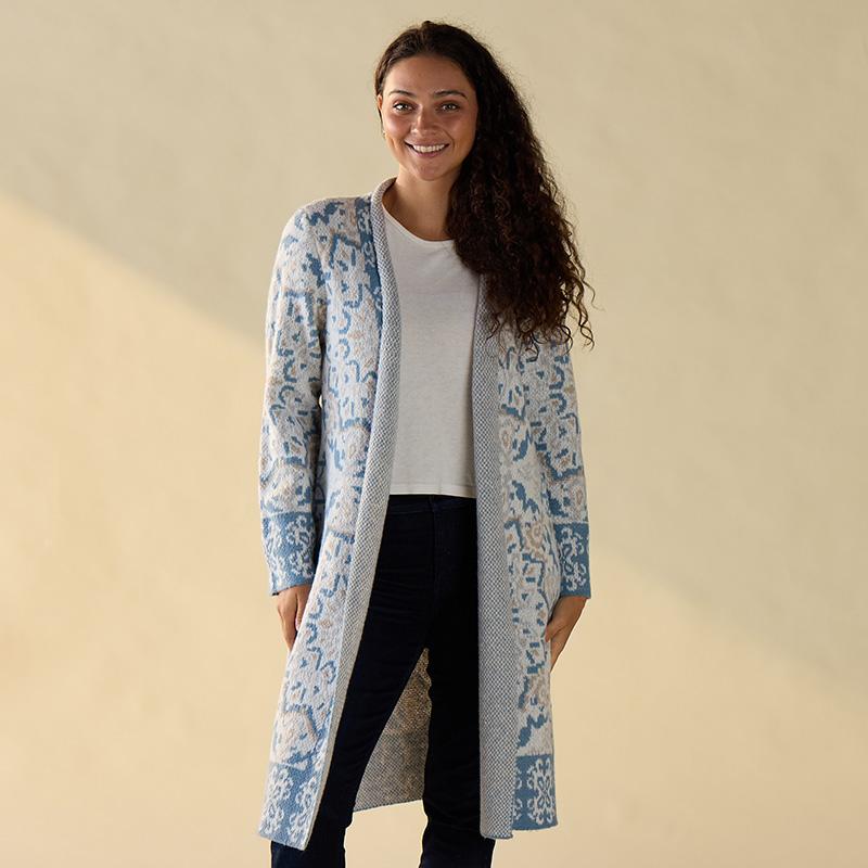 Blue and Gray Soft Cardigan