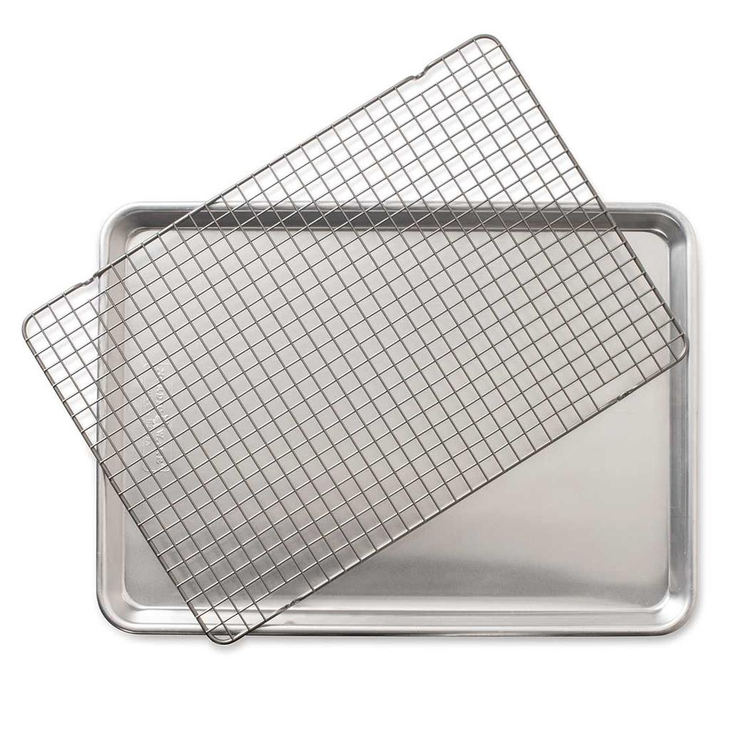 Nordic Ware 2-Piece Half Sheet with Oven-Safe Grid Set