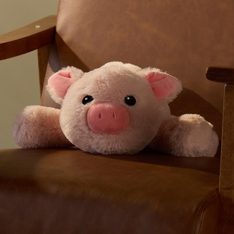 Laying Pink Pig Medium Plush 5 Laying Pink Pig Medium Plush