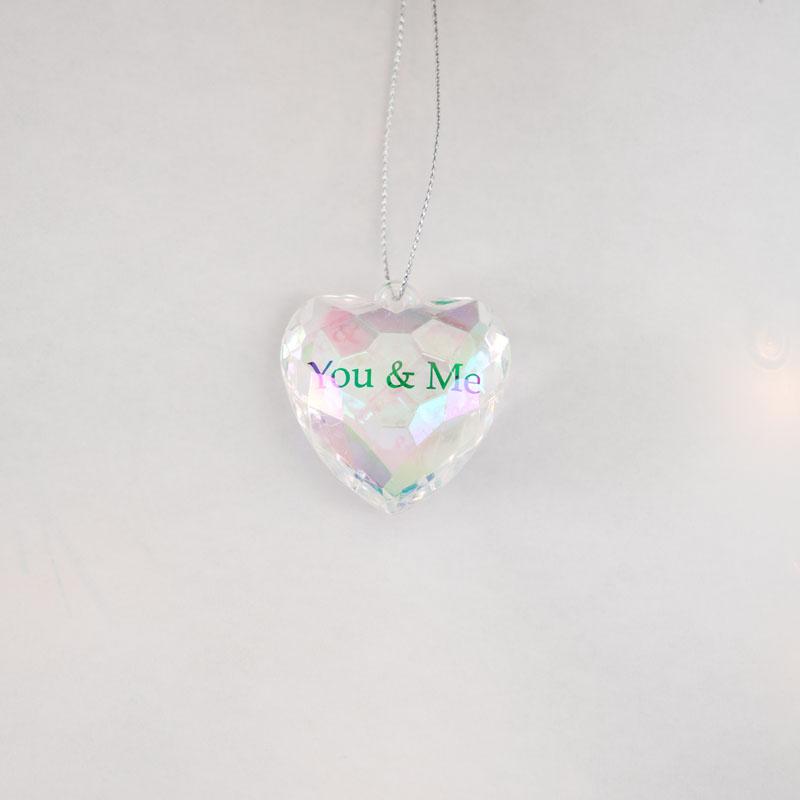 Iridescent Acrylic You and Me Heart Ornament 5 Iridescent Acrylic You and Me Heart Ornament