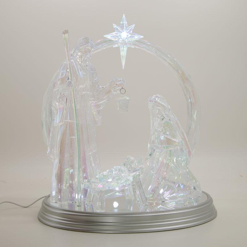 Light Up Nativity with Mirror Base 4 Light Up Nativity with Mirror Base