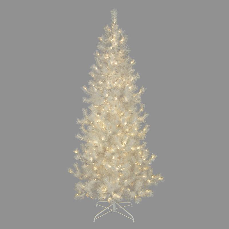7.5' Prelit Glittered Pine Tree