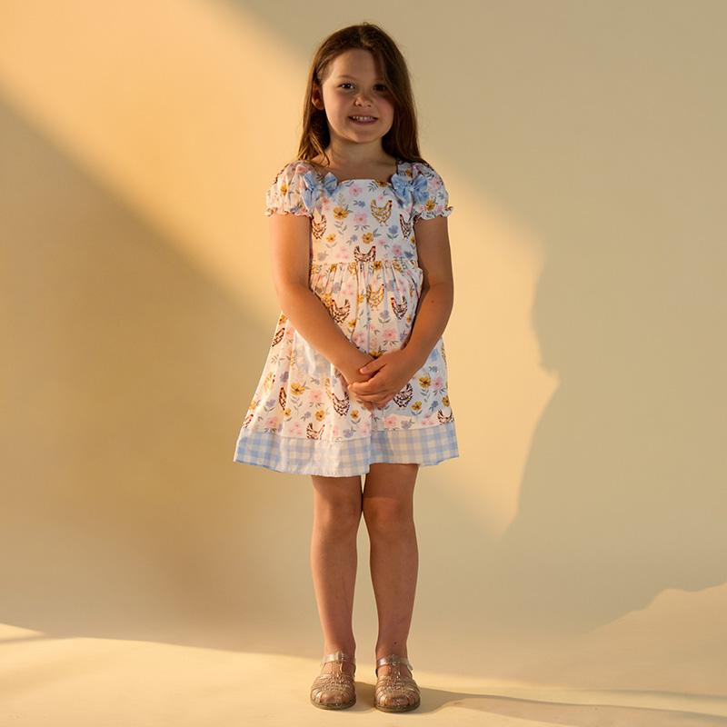 Toddler Woven Chicken Print Dress