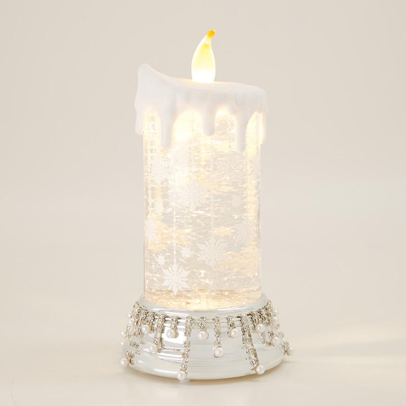 LED Large Candle Glitter Globe
