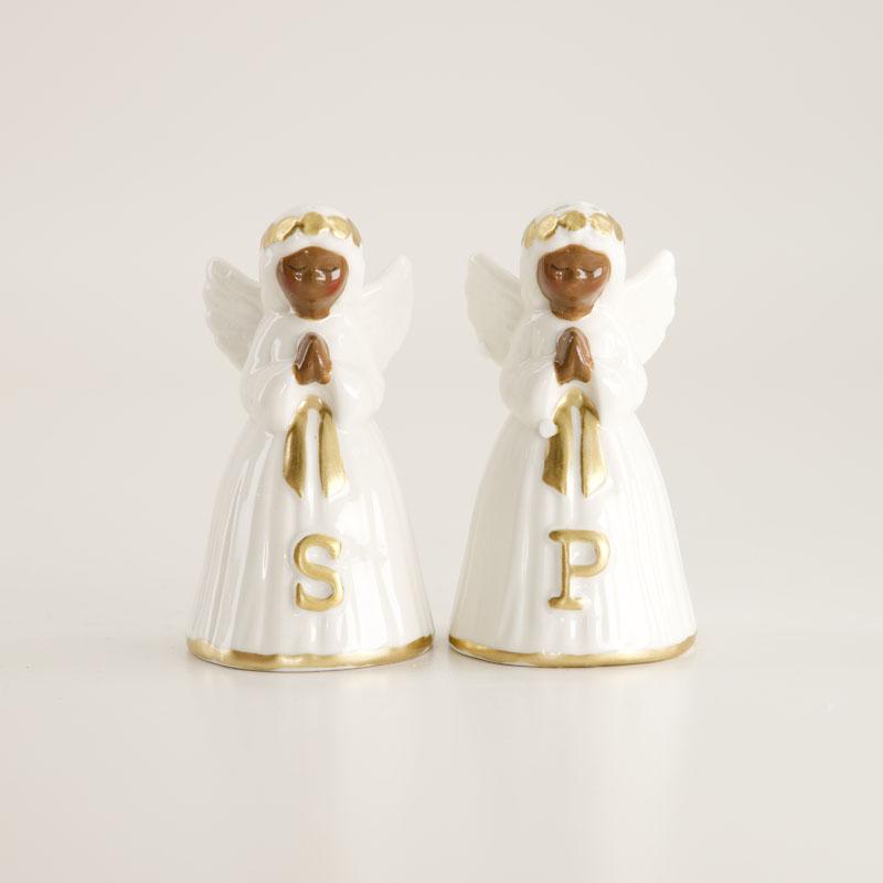 African American Angel Salt and Pepper Set