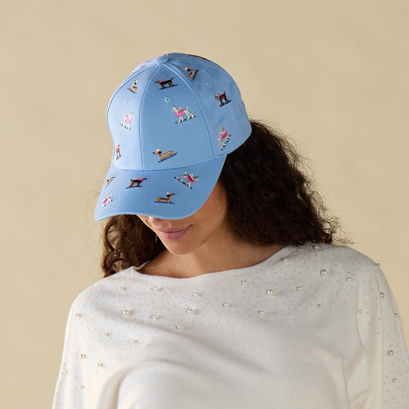 Allover Print Embroidered Dogs Cap
